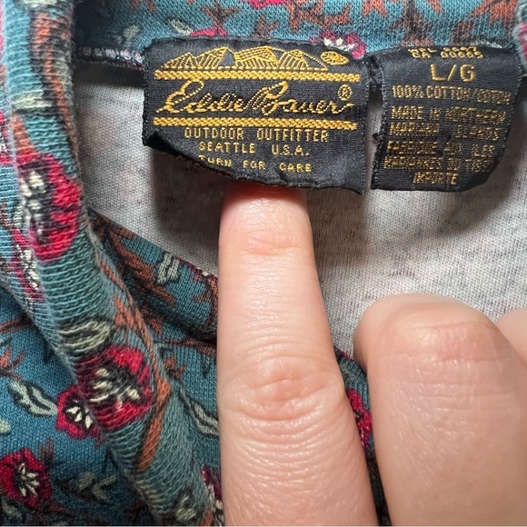 Vintage Eddie Bauer Women’s Jersey Turtleneck Cotton Women’s Size Large - Picture 4 of 7